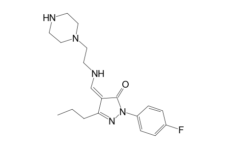 3H-pyrazol-3-one, 2-(4-fluorophenyl)-2,4-dihydro-4-[[[2-(1-piperazinyl)ethyl]amino]methylene]-5-propyl-, (4Z)-