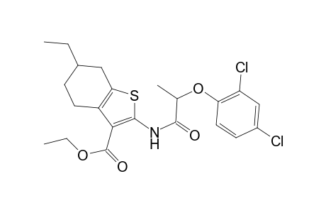 Ethyl 2-{[2-(2,4-dichlorophenoxy)propanoyl]amino}-6-ethyl-4,5,6,7-tetrahydro-1-benzothiophene-3-carboxylate