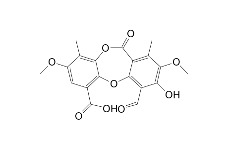 2-METHOXYPSOROMIC-ACID;4-FORMYL-3-HYDROXY-2,8-DIMETHOXY-1,9-DIMETHYL-11-OXO-11H-DIBENZO-[B,E]-[1,4]-DIOXEPIN-6-CARBOXYLIC-ACID