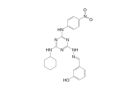 2-Cyclohexylamino-4-(3-hydroxybenzylidenehydrazino)-6-(4-nitroanilino)-1,3,5-triazine