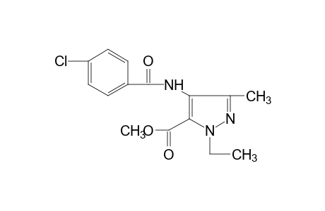 4-(p-chlorobenzamido)-1-ethyl-3-methylpyrazole-5-carboxylic acid, methyl ester