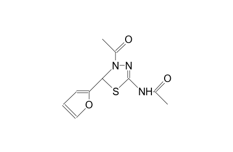 N-(4-acetyl-5-(2-furyl)-delta^2-1,3,4-thiadiazolin-2-yl)acetamide