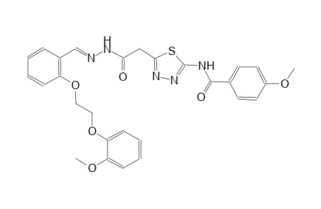 4-methoxy-N-{5-[2-((2E)-2-{2-[2-(2-methoxyphenoxy)ethoxy]benzylidene}hydrazino)-2-oxoethyl]-1,3,4-thiadiazol-2-yl}benzamide