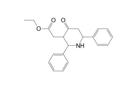3-Pyridineacetic acid, hexahydro-4-oxo-2,6-diphenyl-, ethyl ester
