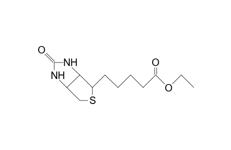 5-(2,4-Diaza-7-thia-3-oxo-bicyclo(3.3.0)octyl-6)-pentanoic acid, ethyl ester