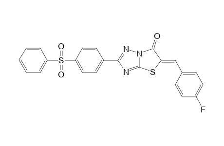 5-(4-FLUOROBENZYLIDENE)-2-(4-(PHENYLSULFONYL)-PHENYL)-THIAZOLO-[3,2-B]-[1,2,4]-TRIAZOL-6(5H)-ONE