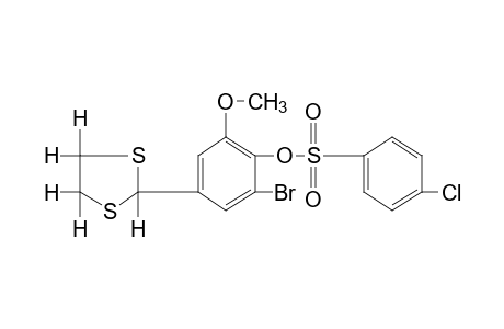 2-bromo-4-(1,3-dithiolan-2-yl)-6-methoxyphenol, p-chlorobenzenesulfonate