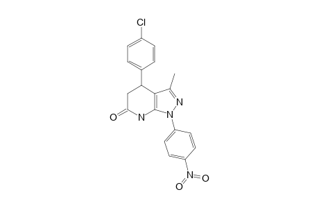 1-(4-NITROPHENYL)-4-(4-CHLOROPHENYL)-3-METHYL-4,5-DIHYDROPYRAZOLO-[3,4-B]-PYRIDIN-6-ONE