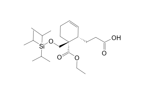 3-[(1S*,2R*)-2-ETHOXYCARBONYL-2-(TRIISOPROPYLSILYLMETHYL)-CYCLOHEX-5-ENYL]-PROPANOIC-ACID