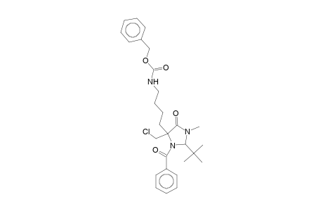 Imidazolidin-5-one, 1-methyl-2-t-butyl-3-benzoyl-4-chloromethyl-4-[4-(benzyloxycarbonylamino)butyl]-