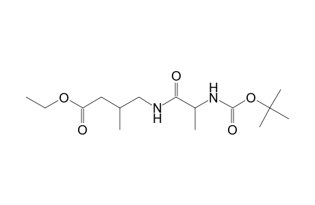 Butanoic acid, (3RS)-4-[(t-butoxycarbonyl-(S)-alanyl)amino]-3-methyl-, ethyl ester