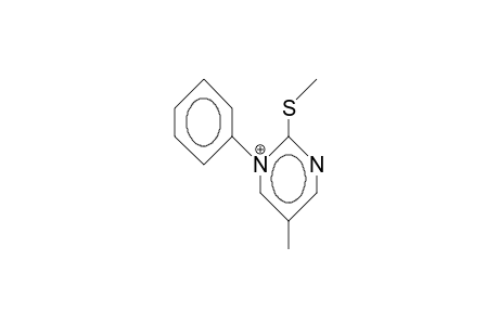 5-Methyl-2-methylthio-1-phenyl-pyrimidinium cation