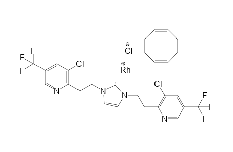 Chloro(eta4-1,5-cyclooctadiene){1,3-bis-[1-(2-(3-chloro-5-(trifluoromethyl))pyridin-2-yl)ethyl-]-1H-imidazolin-2(3H)-ylidene}rhodium(I)