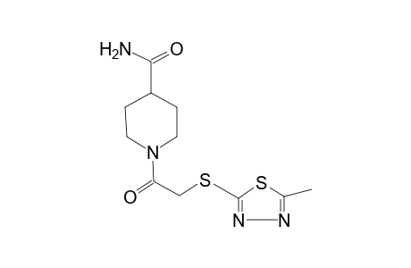 1-[2-[(5-methyl-1,3,4-thiadiazol-2-yl)sulfanyl]acetyl]piperidine-4-carboxamide