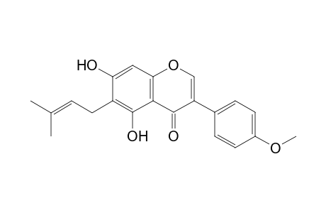 5,7-dihydroxy-3-(4-methoxyphenyl)-6-(3-methylbut-2-enyl)chromone