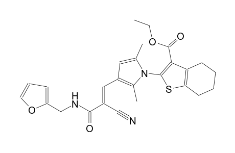 ethyl 2-(3-{(1E)-2-cyano-3-[(2-furylmethyl)amino]-3-oxo-1-propenyl}-2,5-dimethyl-1H-pyrrol-1-yl)-4,5,6,7-tetrahydro-1-benzothiophene-3-carboxylate