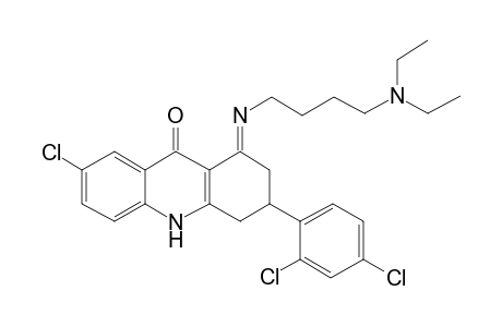 (1E)-7-Chloro-3-(2,4-dichlorophenyl)-1-([(E)-4-(diethylamino)butyl]imino)-1,3,4,10-tetrahydro-9(2H)-acridinone