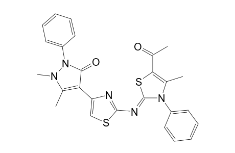 5-Acetyl-2-(4-(2,3-dimethyl-1-phenyl-5-oxopyrazol-4-yl)thiazol-2-ylimino)-2,3-dihydro-4-methyl-3-phenylthiazole