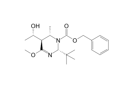 Benzyl rac-(1'S,2R,5R,6S)-2-(t-butyl)-5-(1'-hydroxyethyl)-6-methyl-4-methoxy-5,6-dihydro-2H-pyrimidine-1-carboxylate