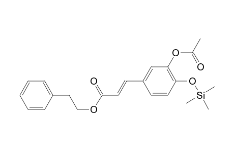 Phenylethyl 3-acetoxy-(E)-caffeate, mono-TMS