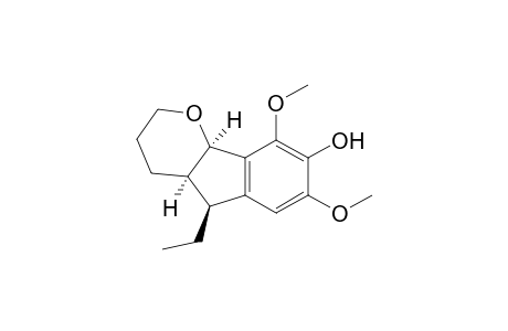 (4aR*,5S,9bR*)-7,9-Dimethoxy-5-ethyl-8-hydroxy-2,3,4,4a,5,9b-hexahydroindeno[1,2-b]pyran