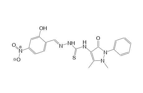 2-hydroxy-4-nitrobenzaldehyde N-(1,5-dimethyl-3-oxo-2-phenyl-2,3-dihydro-1H-pyrazol-4-yl)thiosemicarbazone