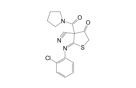 2-[(o-chlorophenyl)imino]-4-oxo-3-[(1-pyrrolidinyl)carbonyl]tetrahydro-3-thiophenecarbonitrile
