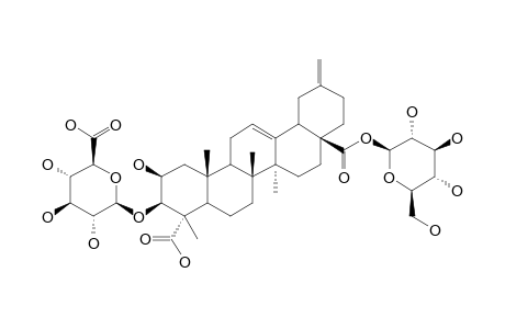 3-BETA-O-[BETA-GLUCURONOPYRANOSYL]-2-BETA,3-BETA-DIHYDROXY-30-NOROLEAN-12,20(29)-DIENE-23,28-DIOIC-ACID-28-O-[BETA-D-GLUCOPYRANOSYL]-ESTER