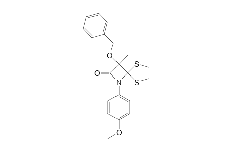 3-(BENZYLOXY)-1-(PARA-METHOXYPHENYL)-3-METHYL-4,4-BIS-(METHYLTHIO)-2-AZETIDINONE