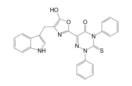 6-[4-(1H-Indol-3-yl)methyl-5-hydroxyoxazol-2-yl]-2,4-diphenyl-3-thioxo-1,2,4-triazin-5-one