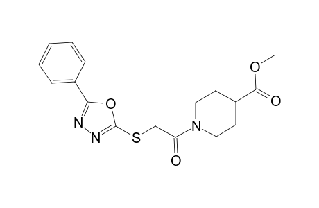 4-Piperidinecarboxylic acid, 1-[[(5-phenyl-1,3,4-oxadiazol-2-yl)thio]acetyl]-, methyl ester