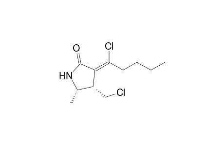 .alpha.-(Z)-(1'-Chloropentylidene)-cis-.beta.-chloromethyl-.gamma.-methyl-.gamma.-butyrolactam