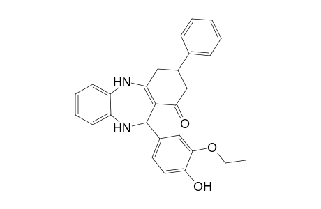 11-(3-Ethoxy-4-hydroxyphenyl)-3-phenyl-2,3,4,5,10,11-hexahydro-1H-dibenzo[b,e][1,4]diazepin-1-one