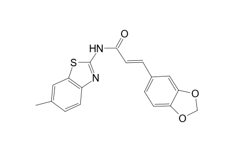 (2E)-3-(1,3-benzodioxol-5-yl)-N-(6-methyl-1,3-benzothiazol-2-yl)-2-propenamide