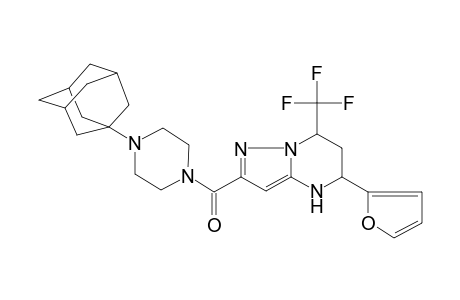 Pyrazolo[1,5-a]pyrimidine, 5-(2-furanyl)-4,5,6,7-tetrahydro-2-[(4-tricyclo[3.3.1.1(3,7)]dec-1-yl-1-piperazinyl)carbonyl]-7-(trifluoromethyl)-