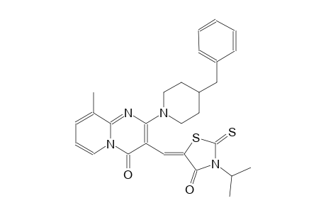 2-(4-benzyl-1-piperidinyl)-3-[(Z)-(3-isopropyl-4-oxo-2-thioxo-1,3-thiazolidin-5-ylidene)methyl]-9-methyl-4H-pyrido[1,2-a]pyrimidin-4-one