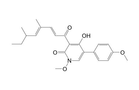 2(1H)-Pyridinone, 3-(4,6-dimethyl-1-oxo-2,4-octadienyl)-4-hydroxy-1-methoxy-5-(4-methox yphenyl)-, (E,E)-