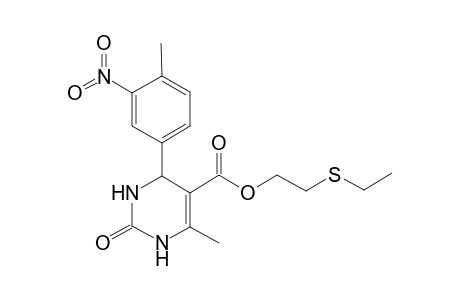 6-Methyl-4-(4-methyl-3-nitro-phenyl)-2-oxo-1,2,3,4-tetrahydro-pyrimidine-5-carboxylic acid 2-ethylsulfanyl-ethyl ester