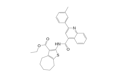 ethyl 2-({[2-(3-methylphenyl)-4-quinolinyl]carbonyl}amino)-5,6,7,8-tetrahydro-4H-cyclohepta[b]thiophene-3-carboxylate