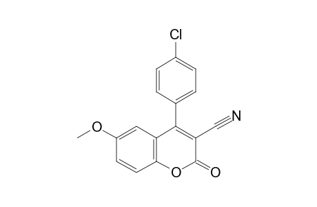 4-(p-chlorophenyl)-6-methoxy-2-oxo-2H-1-benzopyran-3-carbonitrile