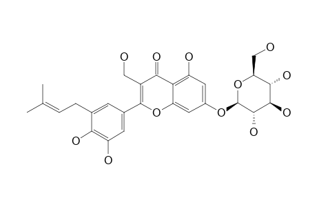 PEDUNCULOSIMOSIDE_D;5'-(3-METHYL-2-BUTEN-1-YL)-OPHIOGLONOL_7-O-BETA-D-GLUCOPYRANOSIDE