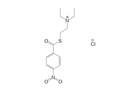 p-nitrothiobenzoic acid, S-[2-(diethylamino)ethyl]ester, hydrochloride
