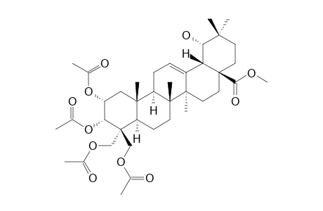 ICACINIC-ACID-TETRAACETATE-METHYLESTER;METHYL-2-ALPHA,3-ALPHA,23,24-TETRAACETOXY-19-ALPHA-HYDROXY-OLEAN-12-EN-28-OATE