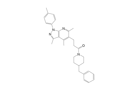 1H-pyrazolo[3,4-b]pyridine, 3,4,6-trimethyl-1-(4-methylphenyl)-5-[3-oxo-3-[4-(phenylmethyl)-1-piperidinyl]propyl]-