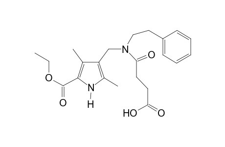 4-[(5-carbethoxy-2,4-dimethyl-1H-pyrrol-3-yl)methyl-phenethyl-amino]-4-keto-butyric acid