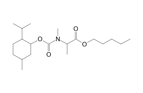 dl-Alanine, N-methyl-N-((1R)-(-)-menthyloxycarbonyl)-, pentyl ester