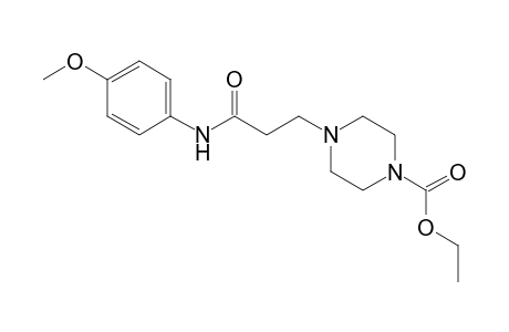 1-Piperazinecarboxylic acid, 4-[3-[(4-methoxyphenyl)amino]-3-oxopropyl]-, ethyl ester