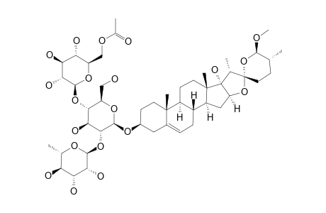 #3;(25R,26R)-26-METHOXYSPIROST-5-EN-3-BETA,17-ALPHA-DIOL-3-O-[O-ALPHA-L-RHAMNOPYRANOSYL-(1->2)-O-[6-O-ACETYL-BETA-D-GLUCOPYRANOSYL-(1->4)]-BETA-D-GLUCOPYRANOSI