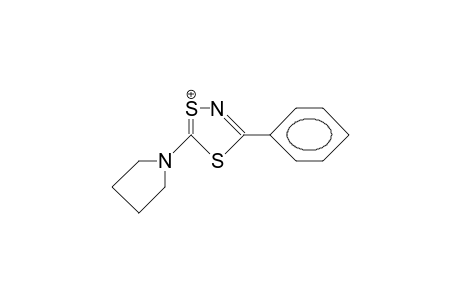 3-Phenyl-5-(1-pyrrolidinyl)-1,4,2-dithiazolium cation