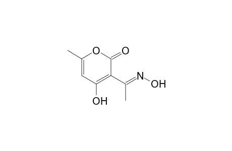 2H-Pyran-2-one, 3-acetyl-4-hydroxy-6-methyl-, 3-oxime